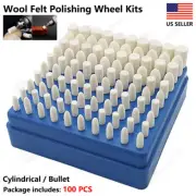 100 Pcs Wool Felt Polishing Buffing Wheel Pads Kit Waxing-Head Wheel For Dremel