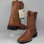 9.5 D MED Ariat Mens Sport Latigo Toasted Tan Square Toe Western Boots 10044559