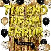 Divorce Party Decorations Kit: 'THE END OF AN ERROR' Balloons, 'Just Divorced' Sash, Gold & Divorce Party Themed