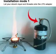 2 Pieces Camping Stove Adapter 1 Lb Propane Small Tank Input EN417 Lindal Val...