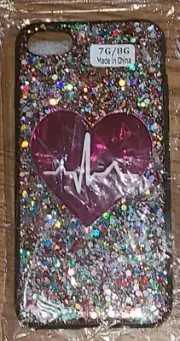 7G/8G iPhone Phone Case New Hard Case Heartbeat Sparkle Silver Rainbow Of Colors