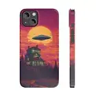 Slim iPhone Case | 14 15 16 Pro Max | Aliens Ufo Outer Space Fun Retro