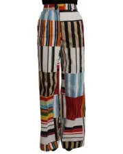 Dolce & Gabbana WideLeg Patchwork Pants Style 73051 Women Multicolor