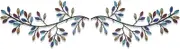 Hotop 2 Pieces Metal Tree Leaf Wall Decor Vine Olive Branch Leaf Wall Art Wrought Iron Scroll Sculptures Above the Bed, Living Room, Outdoor Decoration (Bright Color,Classic Style)