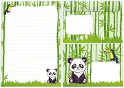 Writing Paper Set Letter Pad with Envelope for Girls Boys Kids Panda Animals Letter Paper Pad Lined (A5 Pad with 25 Sheets + 15 Envelopes)