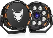 LIGHTFOX 2 PCs 9 Inch LED Laser Driving Light Round, 15,046LM 15° Spot+5° Hyperspot Beam, Adjustable Angle with Wiring Harness, IP68 Spot Light for Offroad Jeep Wrangler Truck Pickup SUV
