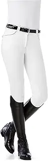 [Equi-ThËme] Equi-Theme/Equit'm Women's 979440036 Verona Breeches, White/Light Grey Contrasts and Piping, One Size