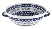 Blue Rose Polish Pottery Blue Violet Colander