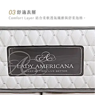 【Lady Americana】萊儷絲凱洛琳 獨立筒床墊-單人3.5尺(送緹花枕)
