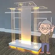 Pulpits for Churches, Podium Stand Plexiglass Portable Podiums Acrylic Podium, Trade Show Table Speech Presentation Lecterns, Standing Desk Transparent Acrylic Podium Led Church Pulpit for O