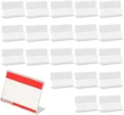 Mini Sign Display Holder L Shape Sign Holders Sign Stand Card Holder,20Pcs Mini Sign Display Holder Sign Display Holder Price Name Card Label Slant Back Tag Stand L Shape Sign Holders Stand (9x6cm)