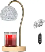 CULOTOL Candle Warmer Lamp Vintage, Dimmable Lantern with Timer, Wax Melt for Scented Candles, Compatible with Small & Large Jar,2 Light Bulbs Glass Shade,Reading,Affection (Clear Spherical)