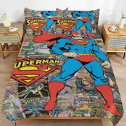 v2403 Bed Sheets Bedding Superman Bedding Sets Ultra Soft Skin-Friendly Duvet Cover 3 Piece, Cute Comforter Cover Bed Set for Boys Girls Kids ( 1 Duv