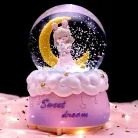 在飛比找樂天市場購物網優惠-可愛卡通月亮公主音樂盒水晶球旋轉發光兒童閨蜜小女孩生日禮物