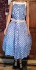 Unique Vintage Periwinkle & White Polkadot Maxine Swing Dress SIZE 2X/18 NWT