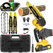 6-Inch Mini Cordless Chainsaw with 2 Batteries for Wood Cutting Tree Trimming