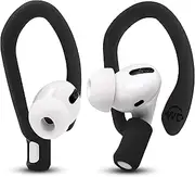 WC HookZ - Patented Upgraded Over Ear Hooks for AirPods Pro 1, 2 & AirPods 1, 2 & 3- Two Size Pairs Included in Package, Unique Left & Right Hook, Made by Wicked Cushions | Pitch Black
