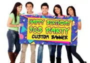 90s Party Banner, 90s Party Birthday Banner, Party Supplies, nineties Party Deco