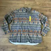 Cabela's Deerskin Soft Chamois Men's 3XL Button Down Shirt Aztec Pattern NWT
