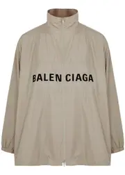 Balenciaga Logo-print Shell Jacket - Beige - XL XL