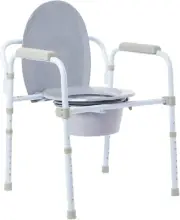 Folding Bariatric Commode Chair with 7.5 Qt Bucket, 350 Lbs Weight Capacity, 13