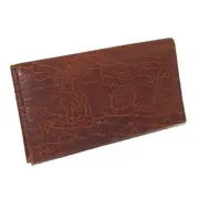 Boston Leather Unisex Textured Bison Leather Checkbook Cover, Tuscan
