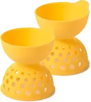 OXO 11207000 OXO GG Silicone Egg Poacher 2 Pack Quick Cooking, Yellow, One Si...