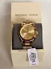 Michael Kors MK5605 Bradshaw Gold Tone SS Chronograph Watch BNWT Gift Box $275