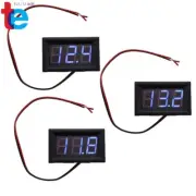 Blue LED 3× DC 4.5-30V 3Digital Display Voltage Meter Voltmeter Panel Motorcycle