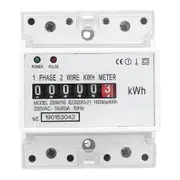Electric Meter, KWh Meter, Single Phase 4P LED DIN-Rail Electricity Power Consumption Wattmeter Energy Meter, 10-40A