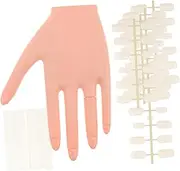 FOMIYES 1 Sets Flexible Mannequin Hand Hands for Nails Practice Nail Trainning Practice Hand Fake Hand for Acrylic Nails Beige Plastic
