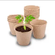 60PCS 8cm Garden Greens Seedling Paper Pulp Pots Plant Straight Into Ground Set