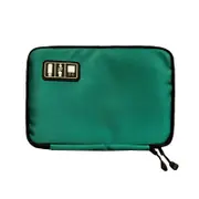 Portable Multifunctional u Disk Storage Bag for Mobile Phone Accessories - Peacock Green