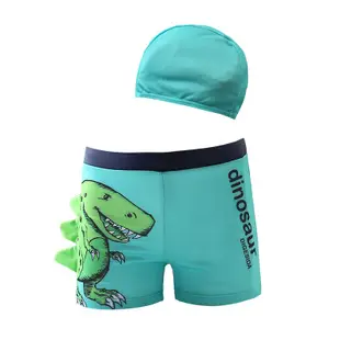 兒童泳褲男童平口小中大童男孩游泳褲卡通恐龍鱷魚歐美男寶寶泳褲