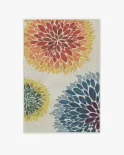 120' x 185' | Machine Washable Runner Rug | Kid & Pet Friendly | Indoor Rug | Floral Medallion Multicolour Rug | Ruggable