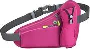 Sports Hydration Belt Bag Running Belt Waist Pack Bum Bag with Water Bottle Holder for Men Women Running Cycling Hiking Walking Rose red