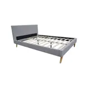 Nicola Fabric Bed - Light Grey Queen