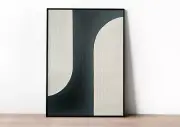 Textured Black & White Boho Canvas Painting – 16x20 Minimalist Wall Art
