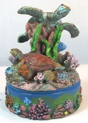 Sea Turtle on the Reef Trinket box tropical Sealife decor