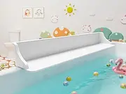 Cushore Bathtub Splash Guard PlayPad, Toy Tray Caddy Holder Storage, White