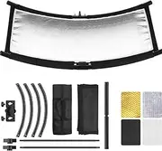 U Type Light Diffuser Reflector for Studio and Photography Situation with Carrying Case, Arclight Curved Reflector 30"x18"/75x40cm in Black/White/Gold/Silver (Light Stand Not Included), RF-04