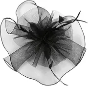 [ANDRESLAD] Removable Clip Headband Elegant Fascinator Hat Tea Party Bridal Headwear Vintage Style Black
