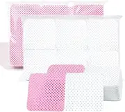 600 Pcs Lint Free Wipes for Nails, Nail Wipe Pads Absorbent Remover Wipes Meltblown Lint Free Wipes Polish Pads UV Gel Absorbent Remover Wipes for DIY Nail Art (Pink, White)