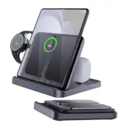 Wireless Charger Station for Samsung Z Fold 6/5, 3 In 1 Foldable Fast