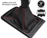RED STITCHING LEATHER MANUAL GEAR BOOT FITS JAGUAR XE 2015-2017