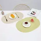 Good Woven Table Place Mat Oval Cotton Yarn Place Mat Dining Tableware Mat