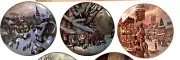 Lloyd Garrison Scenes of Christmas Past Plates W S George China Lot Of 3-#2-4