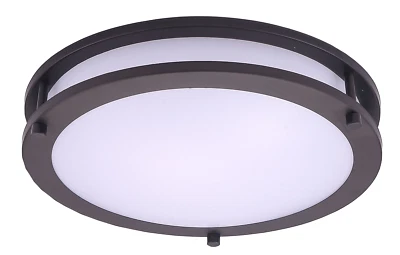 12" LED Semi Flush Mount Ceiling Light Fixture, 15W, 3CCT, 1050LM, Black
