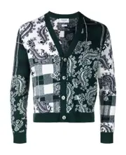 patterned jacquard cardigan 5 Black