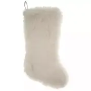 WHITE FAUX FUR CHRISTMAS STOCKING Hobby Lobby